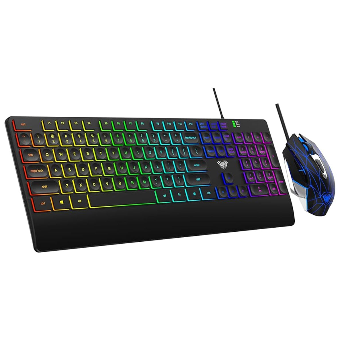 Aula Wind T201 Wired Membrane Gaming Keyboard & Mouse Combo (Black)