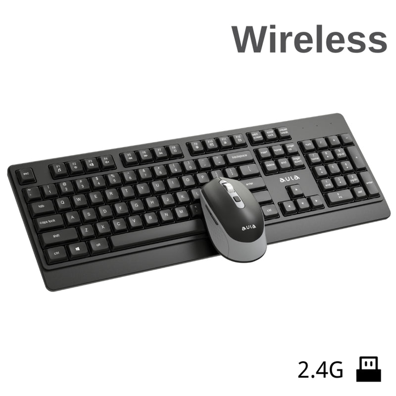Aula AC203 2.4GHz Wireless Keyboard & Mouse Combo (Black)