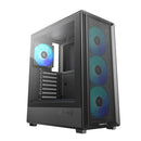 DeepCool CC550 4F Tempered Glass High-Airflow Mid-Tower ATX PC Case (Black) (R-CC550BKANA4-G)