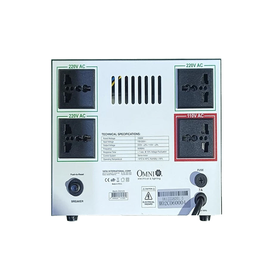 OMNI Automatic Voltage Regulator 1500W (AVR-1500S)