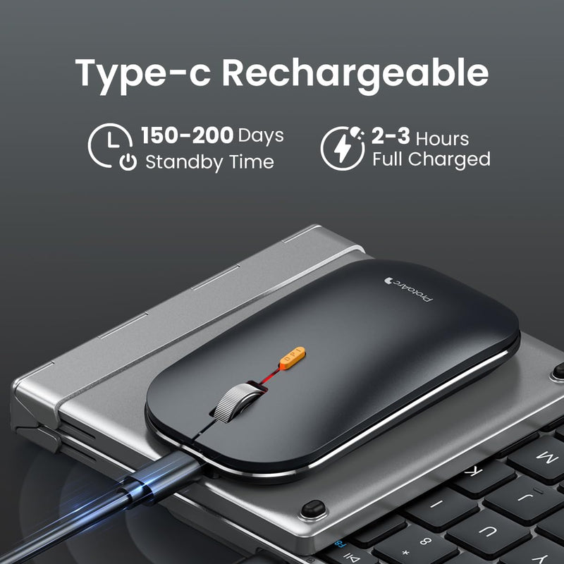 ProtoArc XKM01 Foldable Full-Size Wireless Keyboard and Mouse Combo