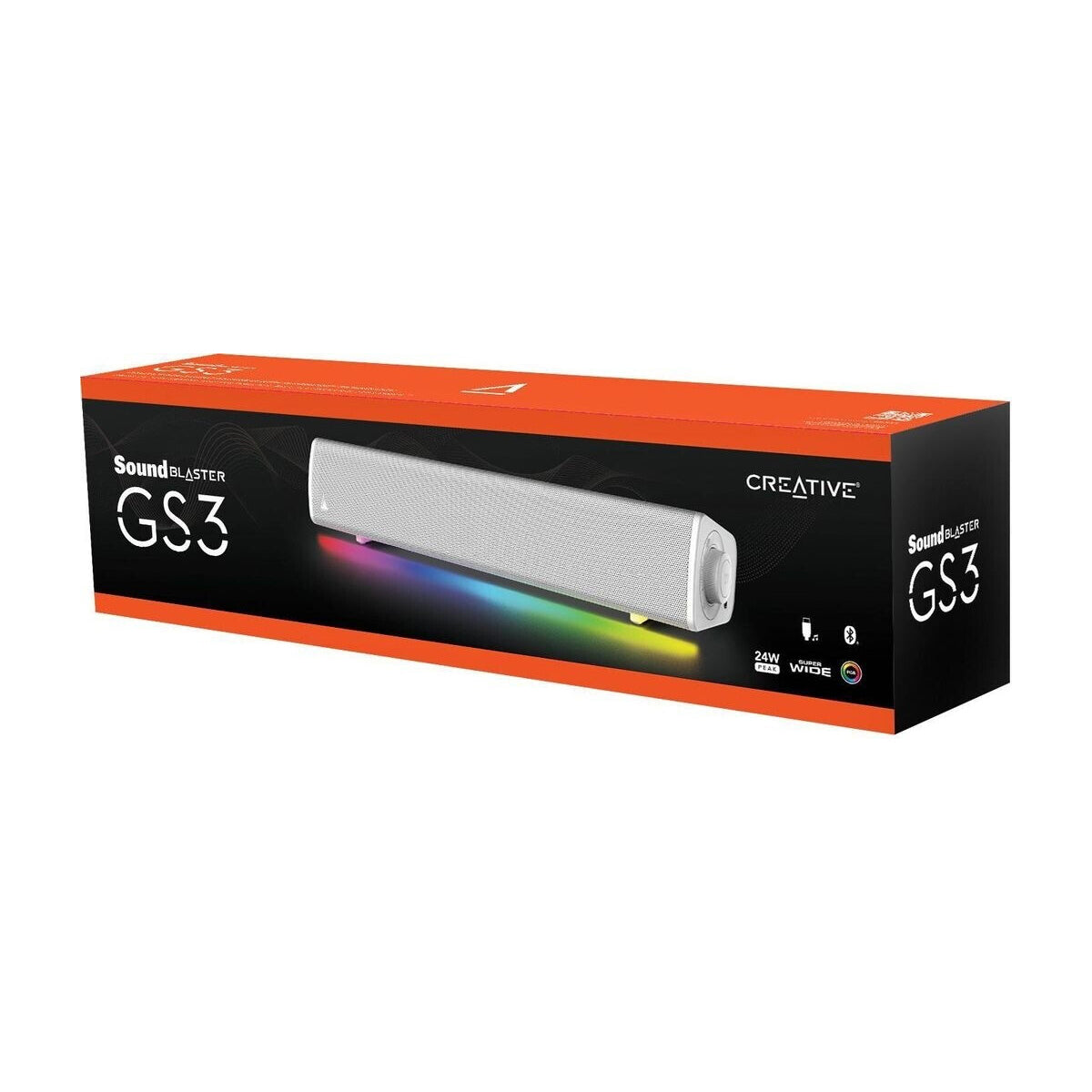 Creative Sound Blaster GS3 Compact RGB Gaming Soundbar with SuperWide Technology