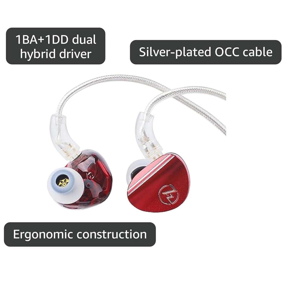 7Hz Sonus 1DD + 1BA Dual Driver with Detachable High-end Silver-Plated Ohno