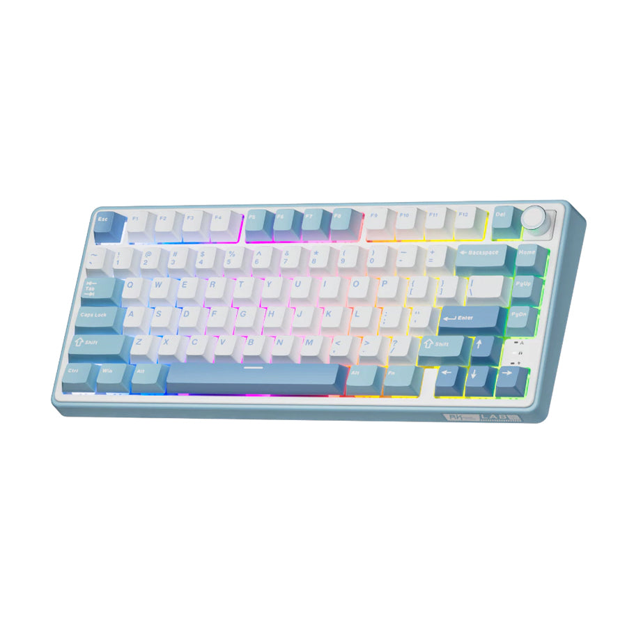 Royal Kludge R75Pro QMK Tri-Mode RGB 80 Keys Hot-Swappable Mechanical Keyboard Rhythm Blue