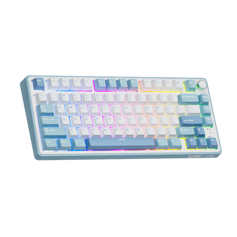 Royal Kludge R75Pro QMK Tri-Mode RGB 80 Keys Hot-Swappable Mechanical Keyboard Rhythm Blue