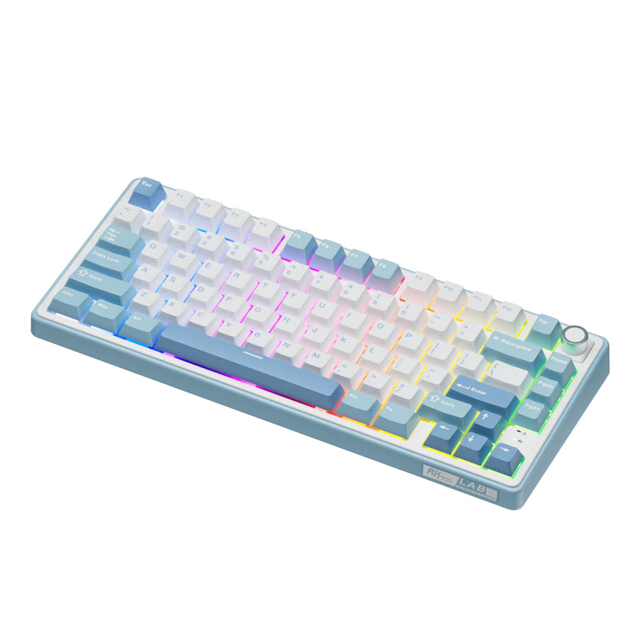 Royal Kludge R75Pro QMK Tri-Mode RGB 80 Keys Hot-Swappable Mechanical Keyboard Rhythm Blue