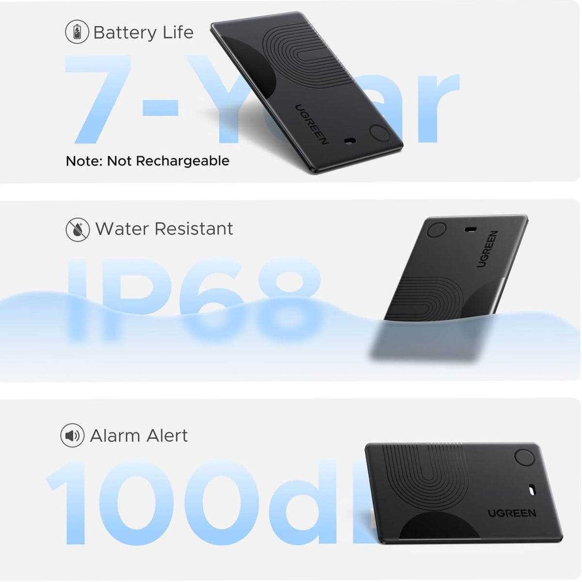 Ugreen Finder Slim 2 - 2-Pack Non-Rechargeable (Black) (CM920/75120A)