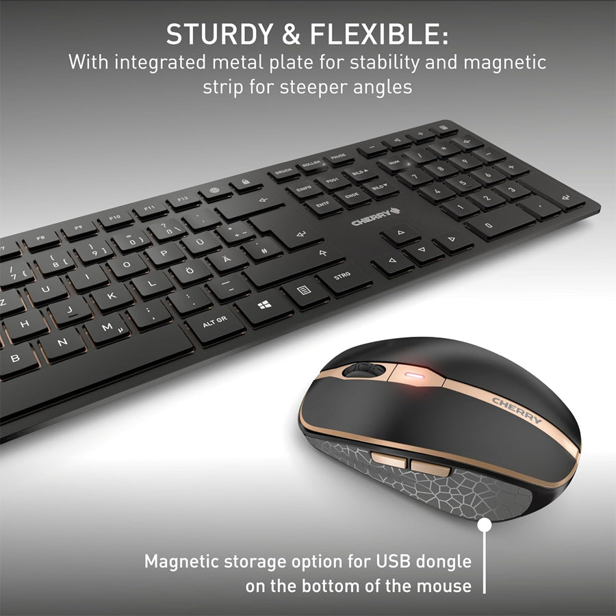 Cherry DW 9100 Slim Rechargeable Wireless Desktop Keyboard & Mouse (JD-9100EU-2)