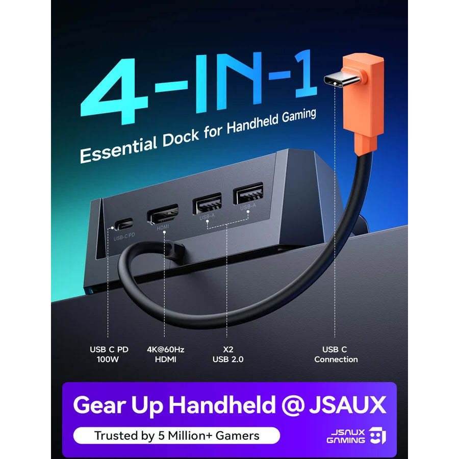JSAUX USB-C 4-in-1 Docking Station (Black) (HB0503)