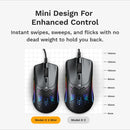 Glorious Model O 2 Mini Ultralight Ambidextrous RGB Wired Gaming Mouse (Black, White)