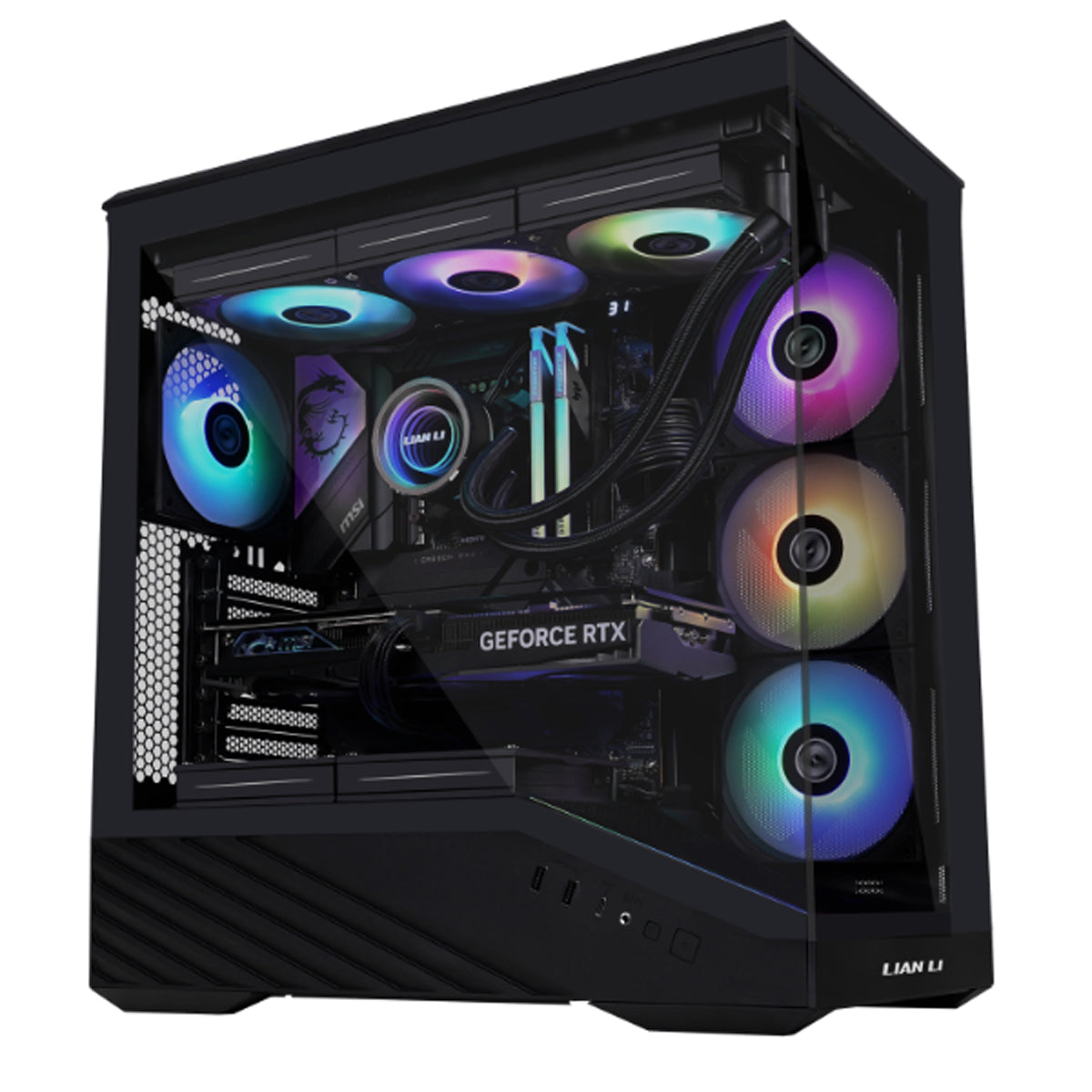 Lian Li Vector V100R Mini Compact MATX PC Case with 4 ARGB Fans (Black)