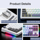 Aula F87 Wireless & Bluetooth 87 Keys Hot-Swappable Mechanical Keyboard (White/Grey/Blue)