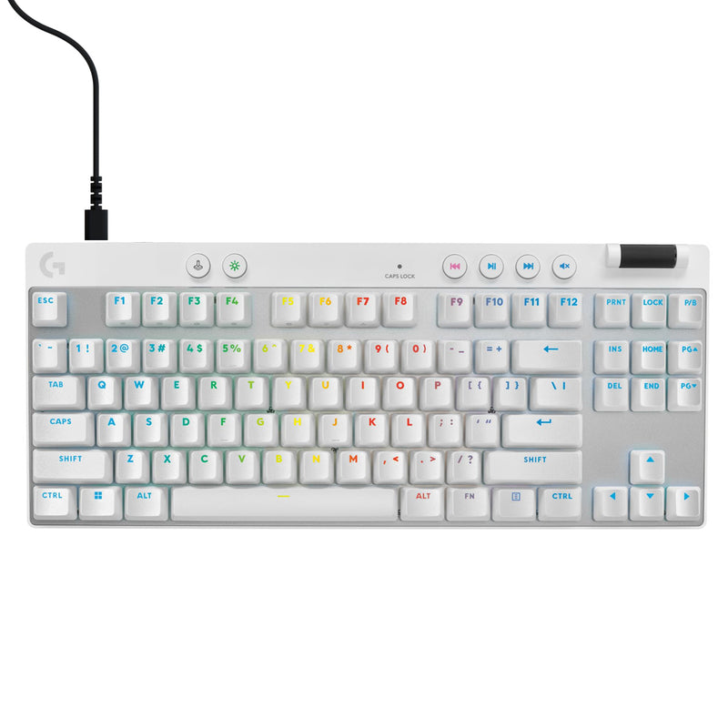 Logitech G Pro X TKL Rapid Wired Gaming Keyboard with Analog Switches (Black, White) (920-013234)