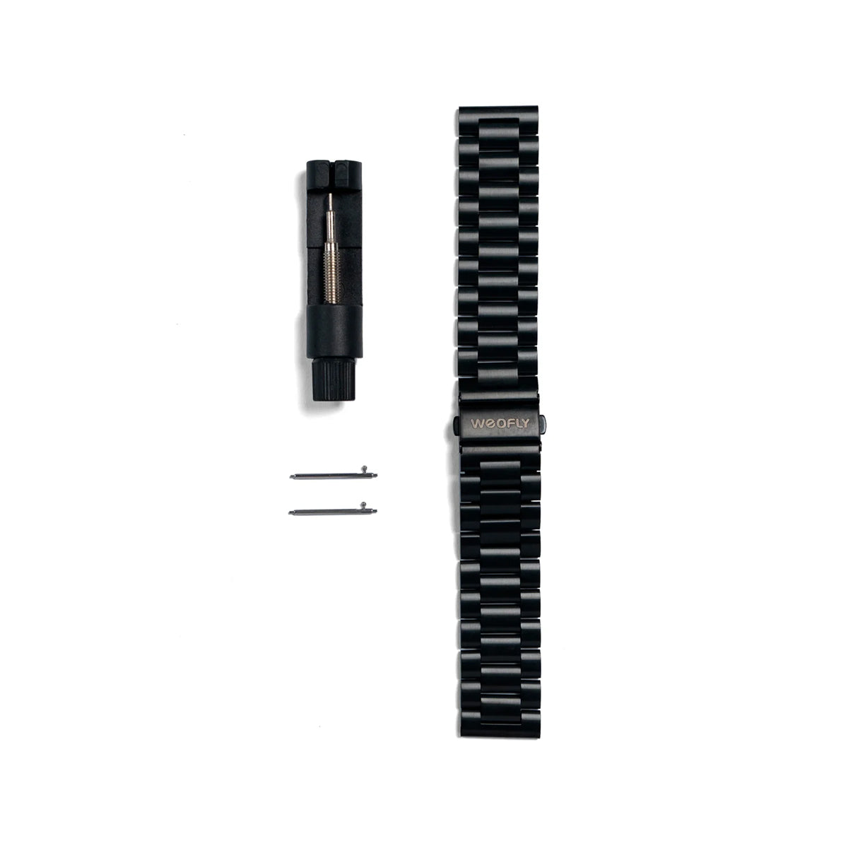 Weofly WF09 22mm Stainless Steel Watch Strap (Black, Silver) (WFWB719BL, WFWB719SL)