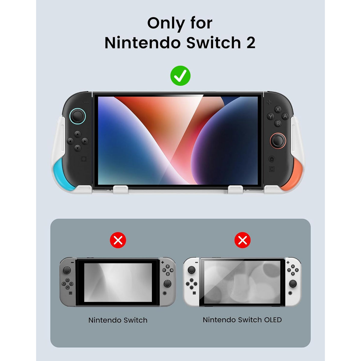 Transnovo Detachable Magnetic Protective Case with Stand for Nintendo Switch 2 (White) (NS2-CS01)
