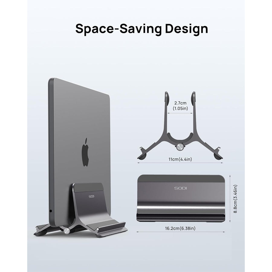 SODI ST02 Aluminum Gravity Holder for MacBook (Grey, Black)