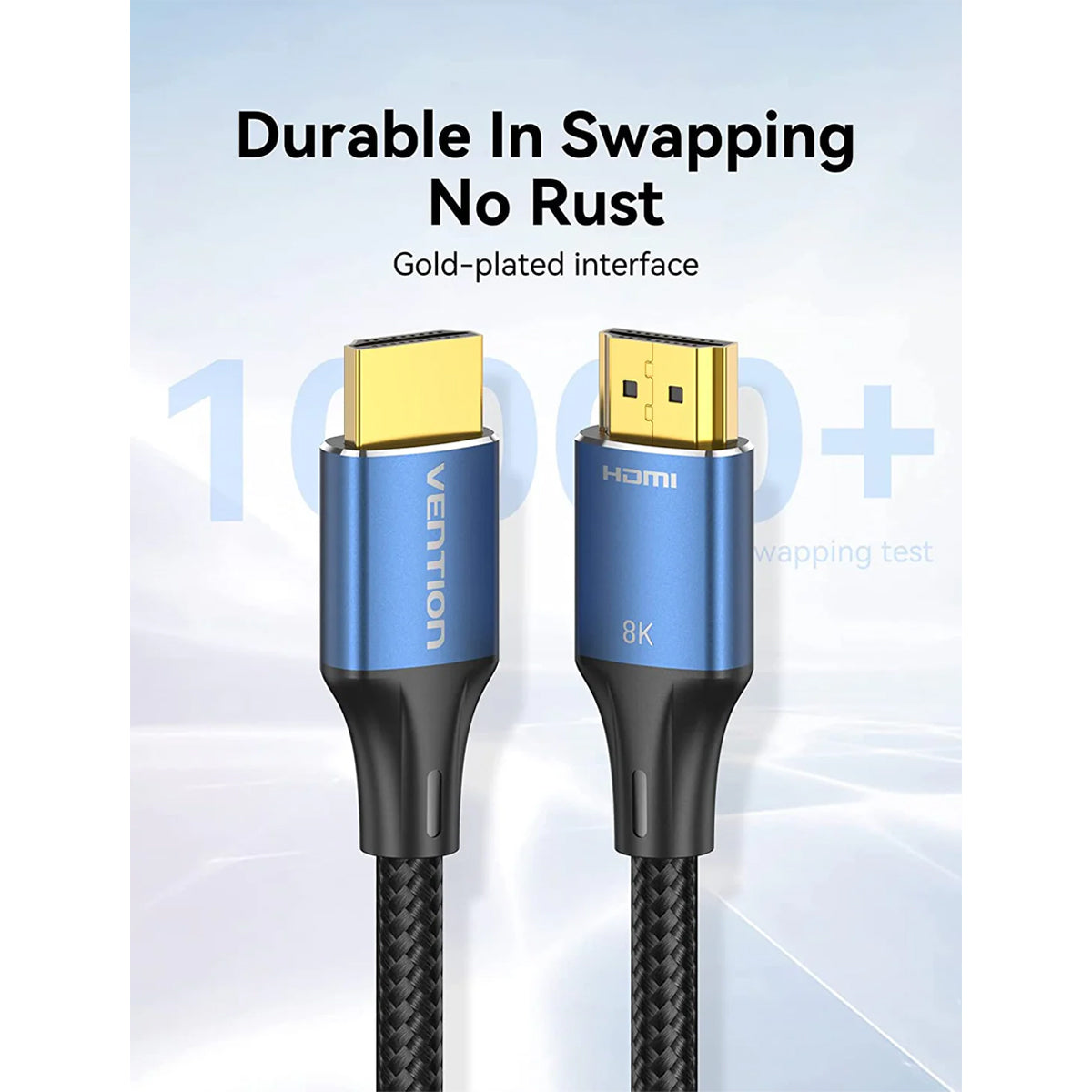 Vention Cotton Braided HDMI-A Male to Male HD Cable 8K Aluminum Alloy Type