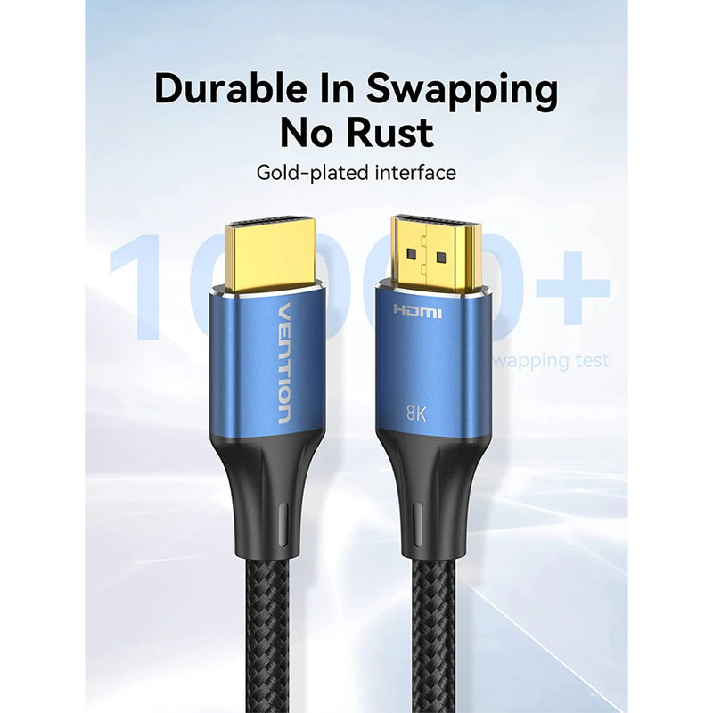 Vention Cotton Braided HDMI-A Male to Male HD Cable 8K Aluminum Alloy Type