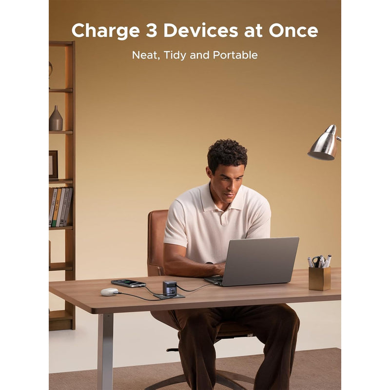 Ugreen Nexode Pro 45W 1xUSB-C + 1xUSB-A GaN Fast Charger with Type-C Retractable Cable (X614/65821)