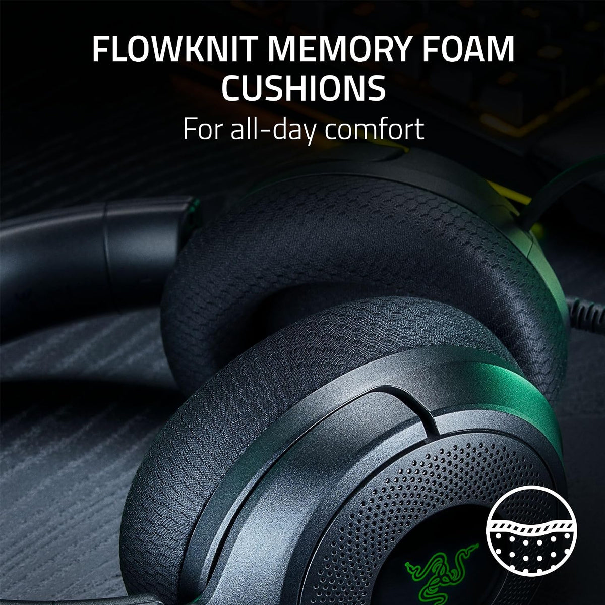 Razer Kraken V4 X Sensa HD Haptics Wired Gaming Headset (Black)