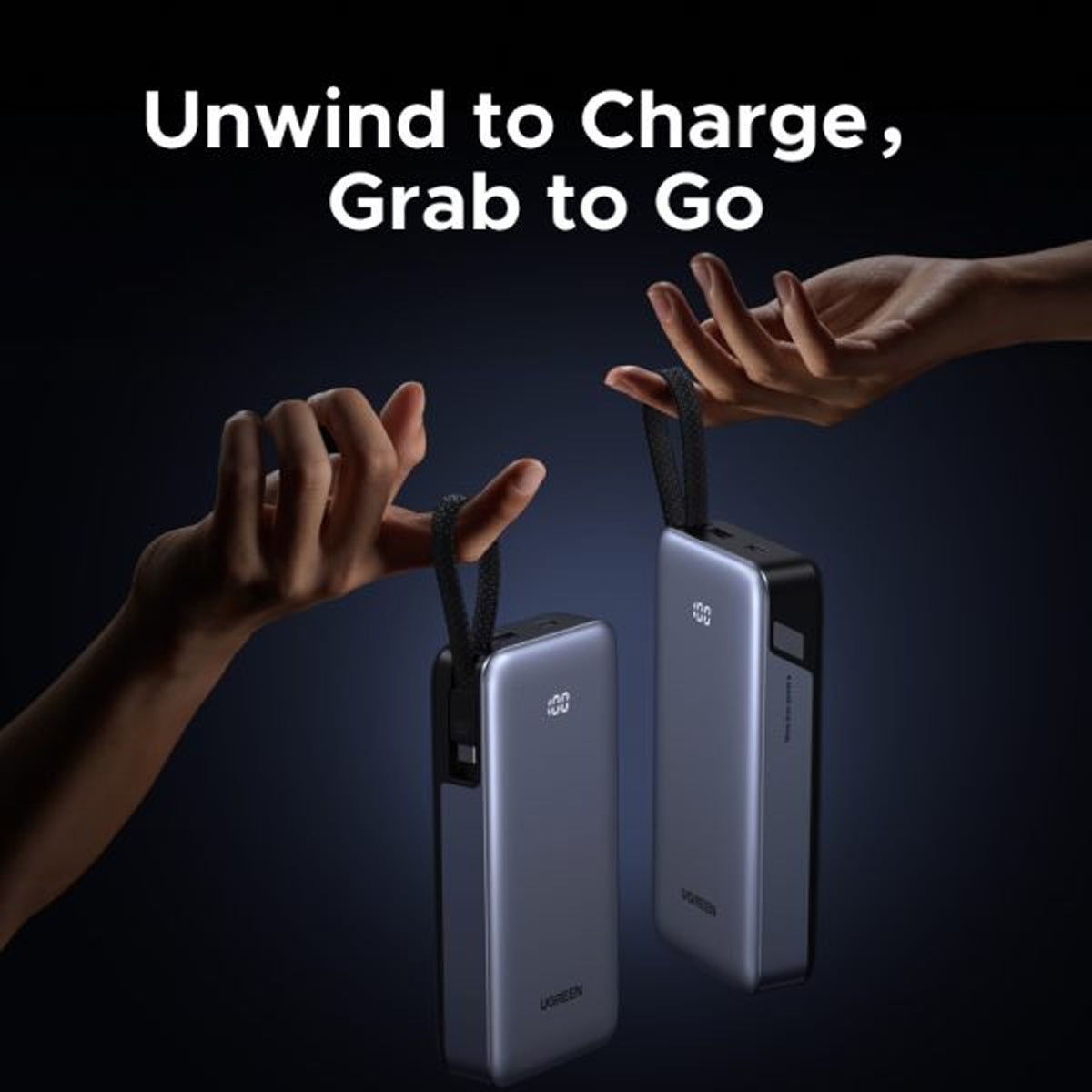 Ugreen Nexode 20000mAh 55W Fast Charging Power Bank with Built-in USB-C Braided Cable