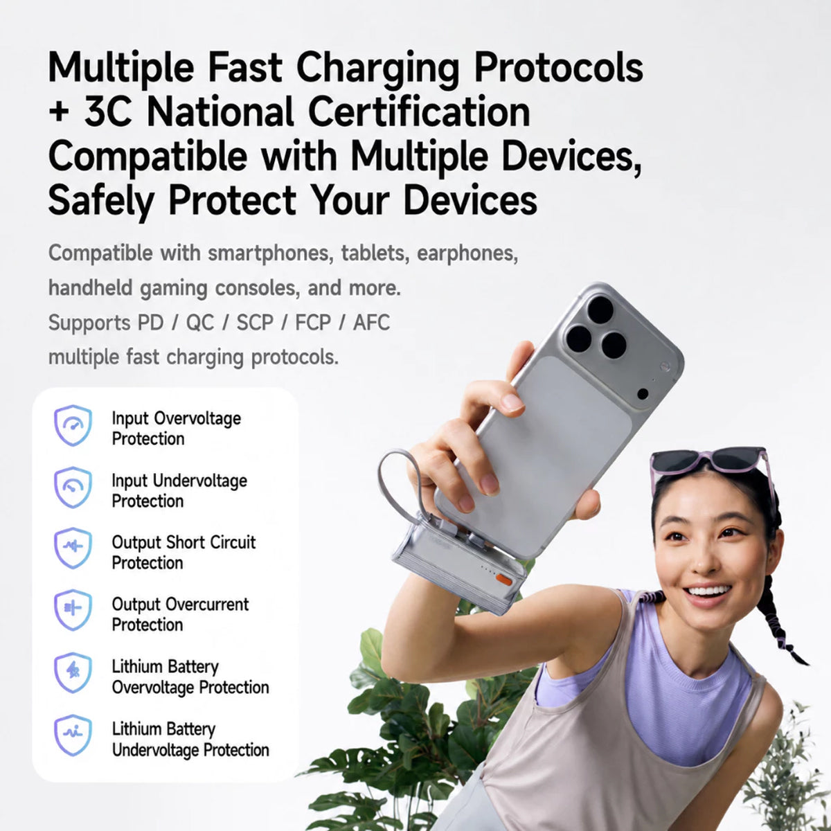 Sharge Flow Mini 2 Pro 5800mAh 22.5W Power Bank w/ Built-in USB-C Cable