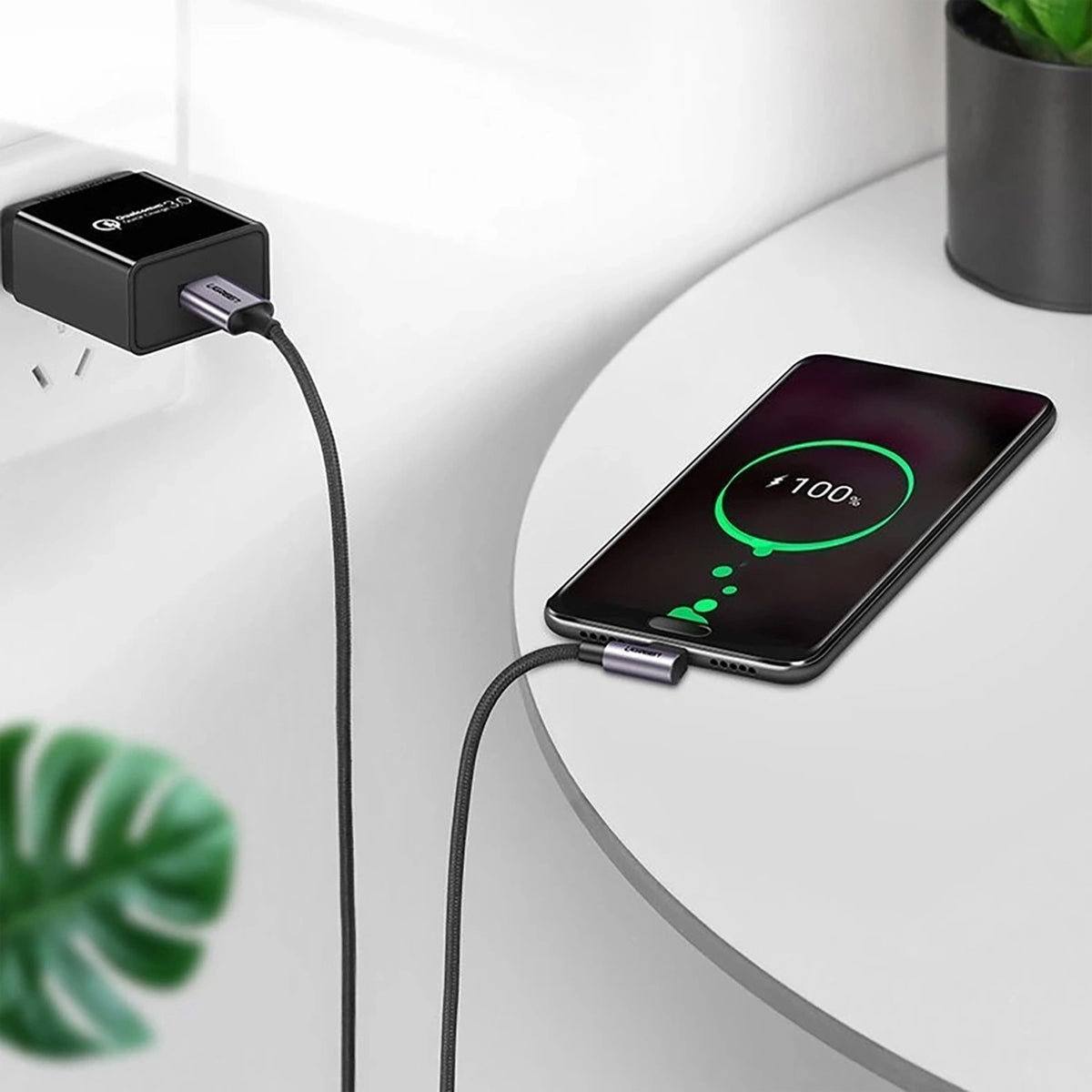 Ugreen Right Angle USB-A to USB-C Data Cable - 3m (Space Gray) (US284/70255)