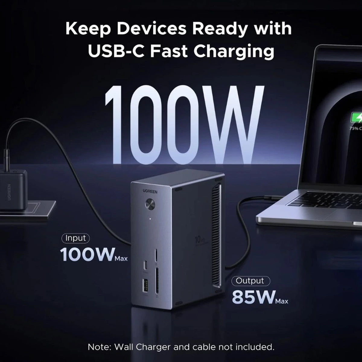 Ugreen 10-in-1 USB-C Docking Station - USB-C + HDMI + 3xUSB-A + USB-C + RJ45 + SD + TF + M.2 Enclosu