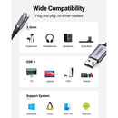 Ugreen USB-A to 3.5mm External Stereo Sound Adapter - 25cm (Dark Gray)