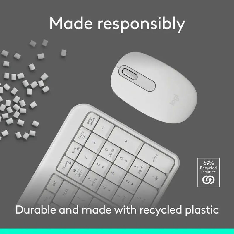 Logitech MK250 Compact Wireless Mouse and Keyboard (Off-White) (920-013560)