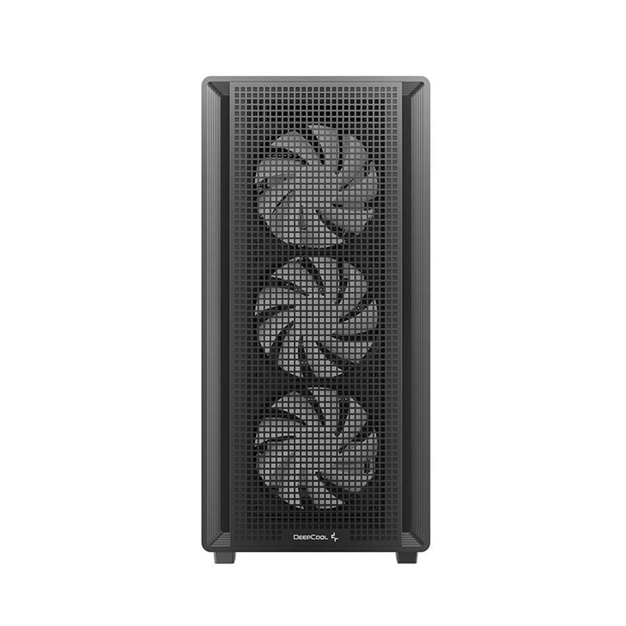 DeepCool CC550 4F Tempered Glass High-Airflow Mid-Tower ATX PC Case (Black) (R-CC550BKANA4-G)