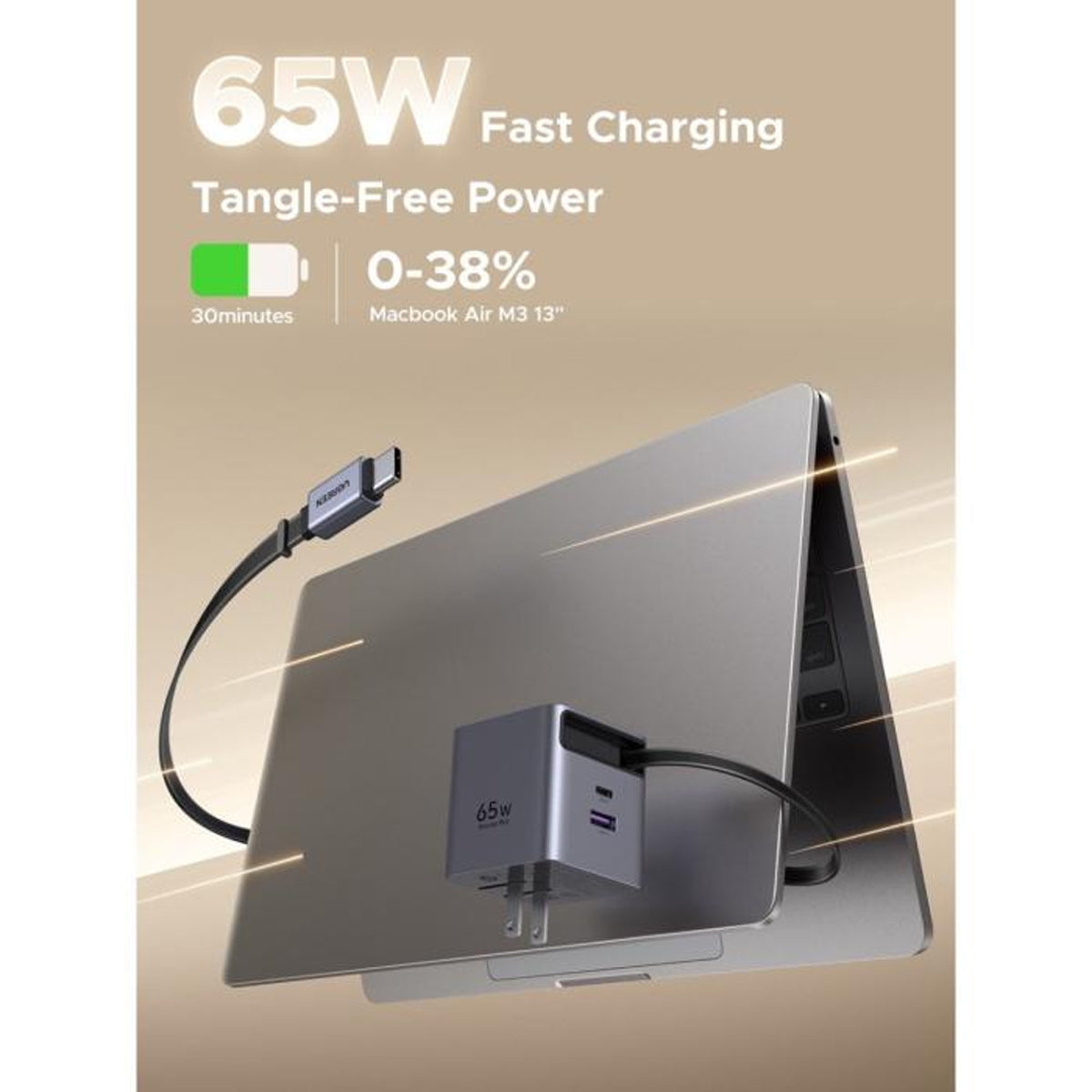Ugreen Nexode Pro 65W 2xUSB-C + 1xUSB-A GaN Fast Charger