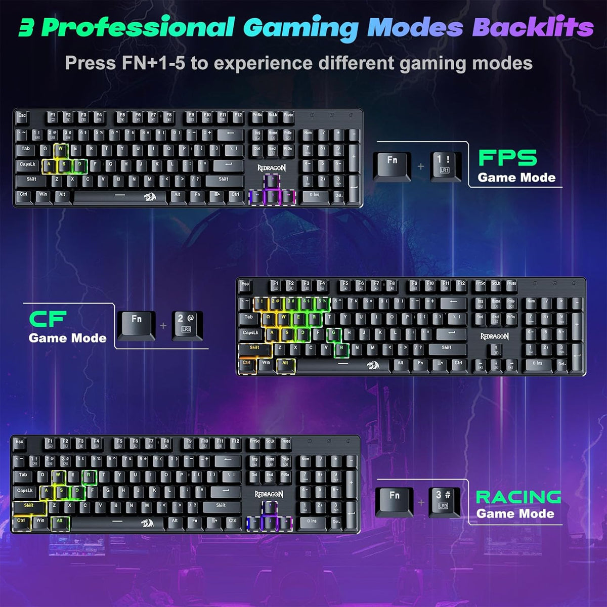 Redragon Sindri K671 RGB Hot-Swappable Full Sized Wired Mechanical Gaming Keyboard