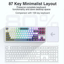Aula F87 Wireless & Bluetooth 87 Keys Hot-Swappable Mechanical Keyboard (White/Grey/Blue)