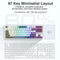 Aula F87 Wireless & Bluetooth 87 Keys Hot-Swappable Mechanical Keyboard (White/Grey/Blue)