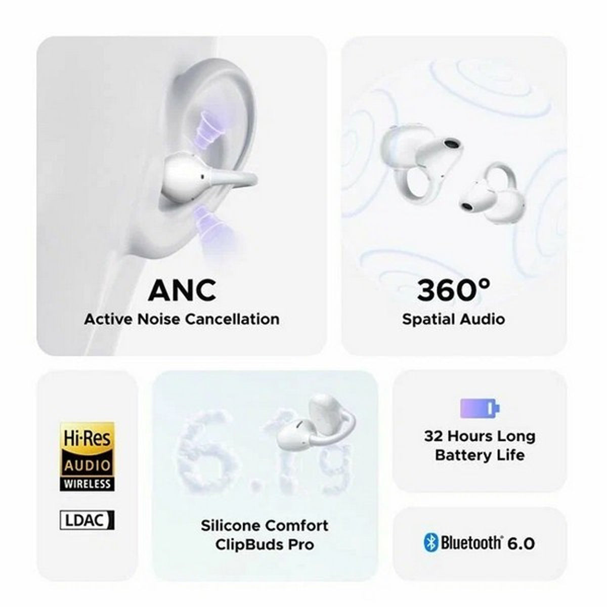 Ugreen ClipBuds Pro Hybrid Active Noise-Cancelling Earbud