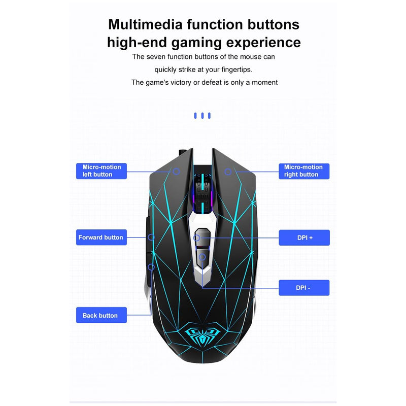 Aula Wind T201 Wired Membrane Gaming Keyboard & Mouse Combo (Black)