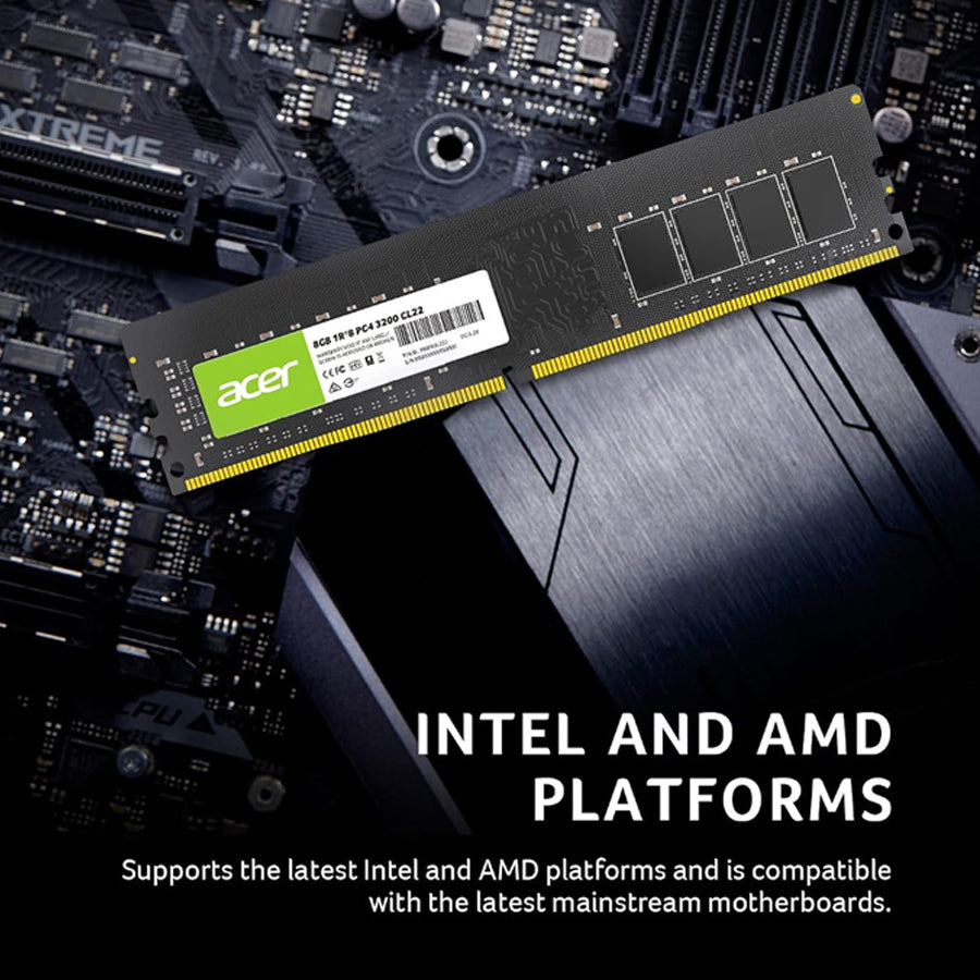 Acer UD100 8GB (1x8GB) 3200MHz CL22 Desktop Memory (BL.9BWWA.222)