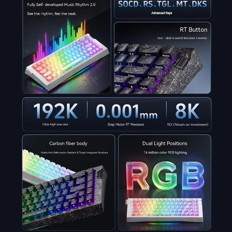Ajazz AK680 V3 RGB Wired 68-Keys Magnetic Keyboard