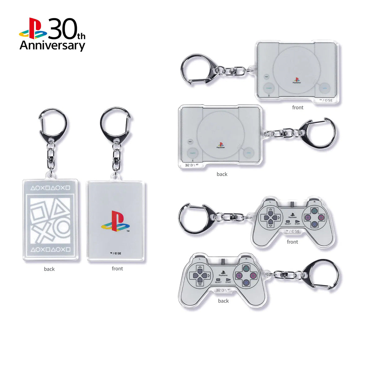 Sony Playstation 30th Anniversary Acrylic Keychain Set (3 pcs)