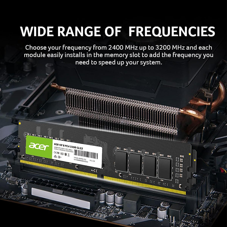Acer UD100 8GB (1x8GB) 3200MHz CL22 Desktop Memory (BL.9BWWA.222)