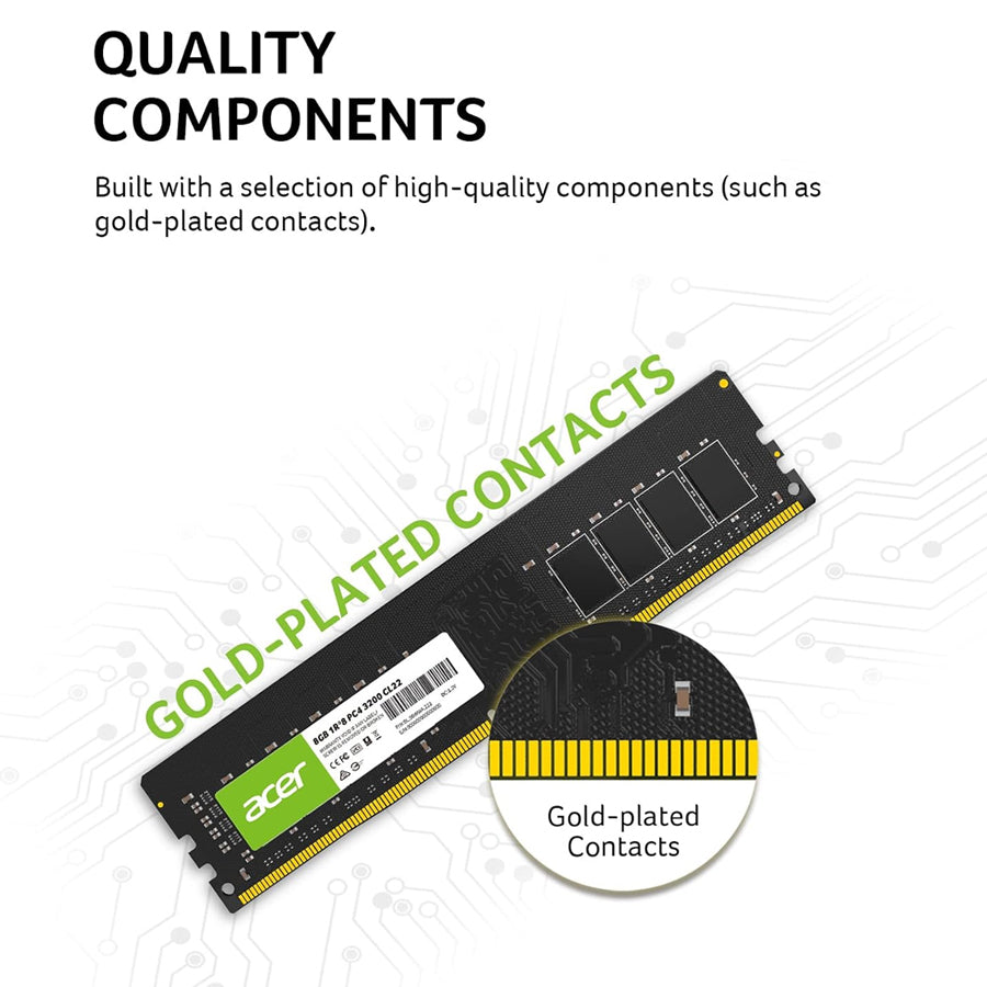 Acer UD100 8GB (1x8GB) 3200MHz CL22 Desktop Memory (BL.9BWWA.222)