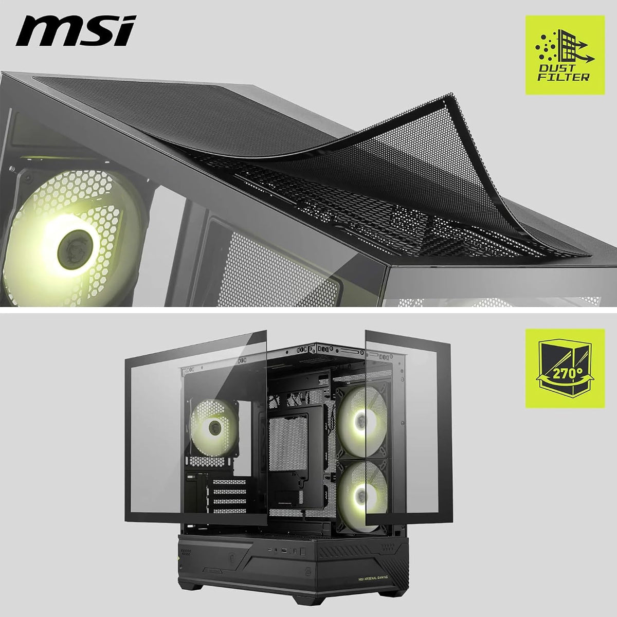 MSI MAG PANO M110R Mini Tower Micro-ATX/Mini-ITX PC Case