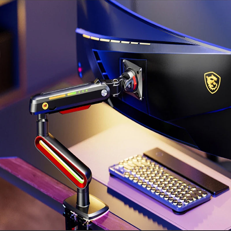 North Bayou Heavy Duty Single Deskmount Gaming Monitor Arm (up to 60" or 20Kg)