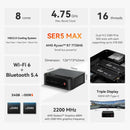 Beelink SER5 Max AMD Ryzen 7 7735HS 24GB RAM 1TB SSD Windows 11 Pro