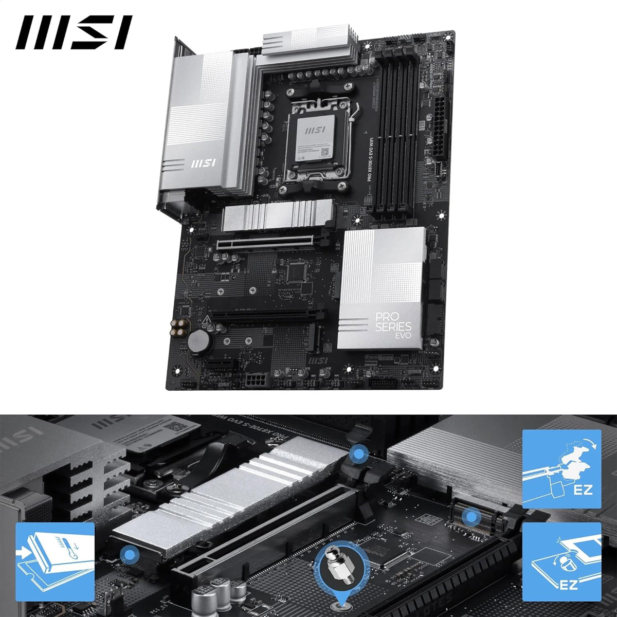 MSI Pro X870E-S EVO WiFi DDR5 AMD Motherboard