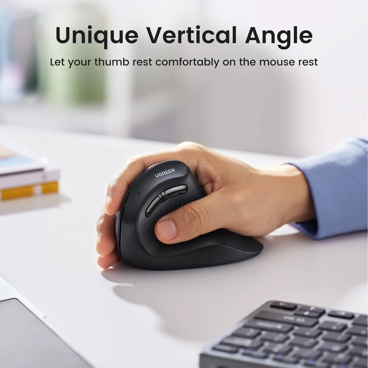 Ugreen Multi-Mode 4000DPI Mini Wireless Vertical Mouse