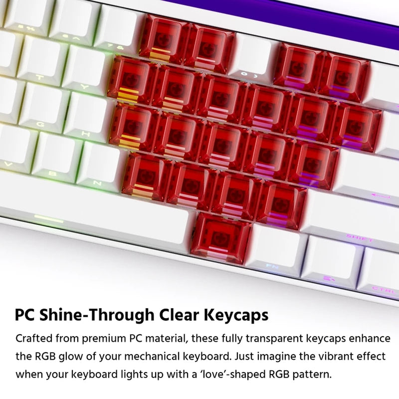 Veekos Love PC Transparent Keycap Set Cherry Profile 21 Keys