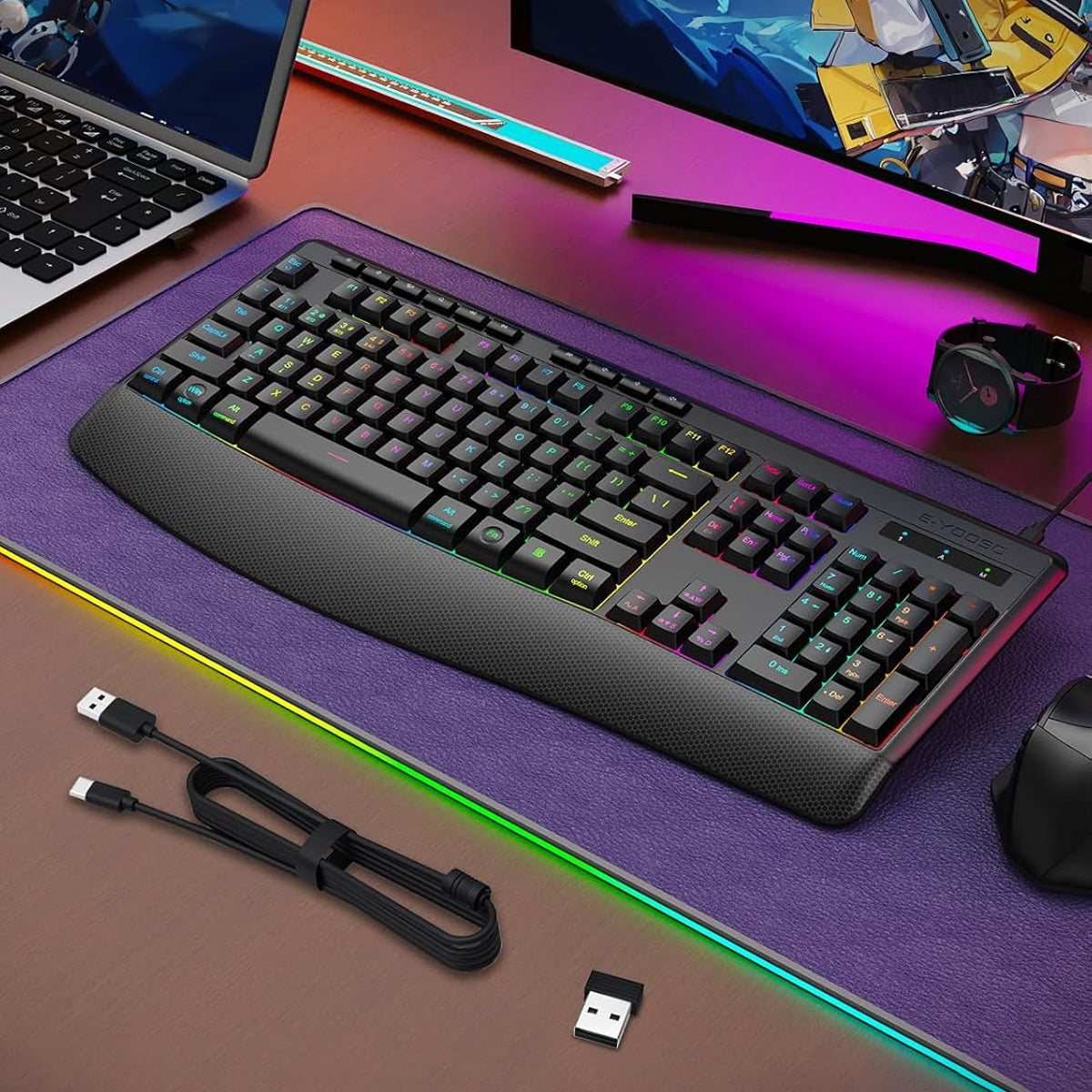 E-Yooso K-787 Tri-Mode RGB 104 Keys Keyboard (Black)