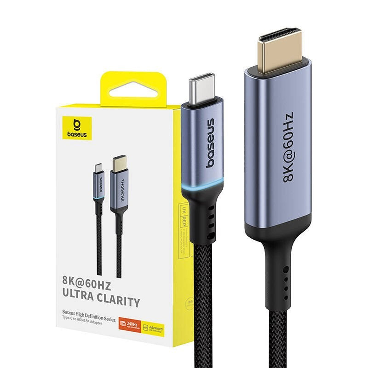 Baseus High Definition Series Type-C to HDMI 8K Adapter 1.5m (Cluster Black) (B0063370G111-00)